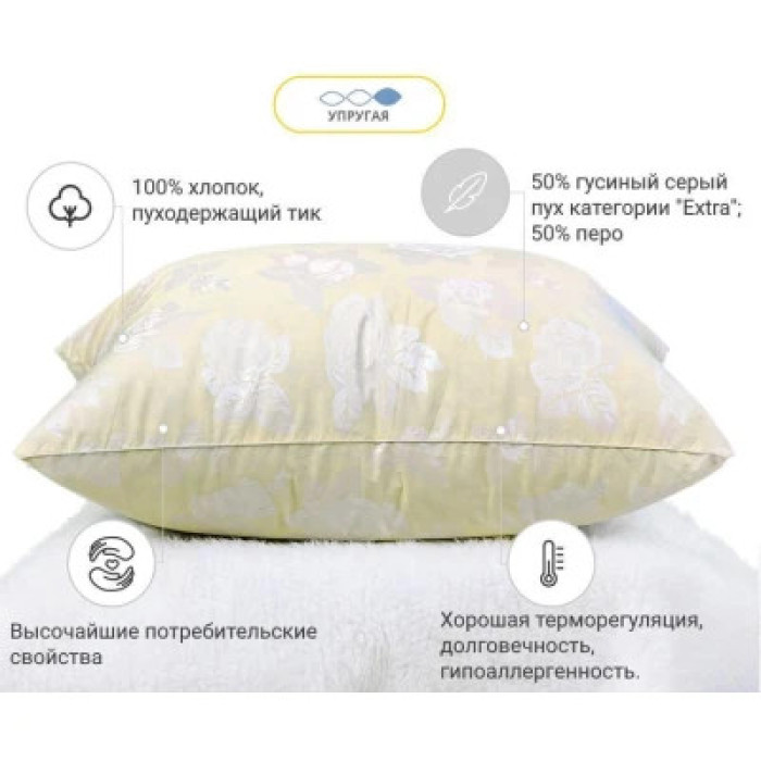 Подушка MirSon пухова Екстра 114 висока 50x70 см (2200000005304)