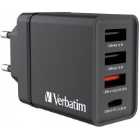 Зарядное устройство Verbatim USB 30W PD3.0 4-ports black (49700)