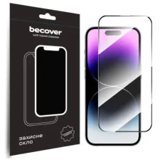 Скло захисне BeCover Apple iPhone 15 Pro Black (710593)