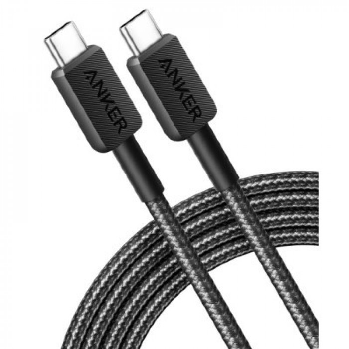 Дата кабель USB-C to USB-C 0.9m 322 Black Anker (A81F5G11)
