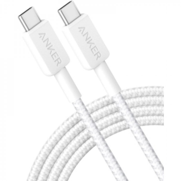 Дата кабель USB-C to USB-C 1.8m 322 White Anker (A81F6H21)