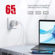 Зарядний пристрій Intaleo 65W GAN 2USB-C PD+USB-A QC 3.0 white (1283126559525)