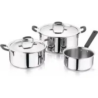 Набір посуду MasterPro Foodies collection 2 каструлі та ківш 16/20/24 см (BGEU-5539)