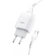 Зарядний пристрій HOCO C72A Glorious single port charger set(Type-C) White (6931474713018)