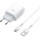 Зарядний пристрій HOCO C72A Glorious single port charger set(Type-C) White (6931474713018)