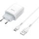 Зарядний пристрій HOCO C73A Glorious dual port charger set(Type-C) White (6931474713070)