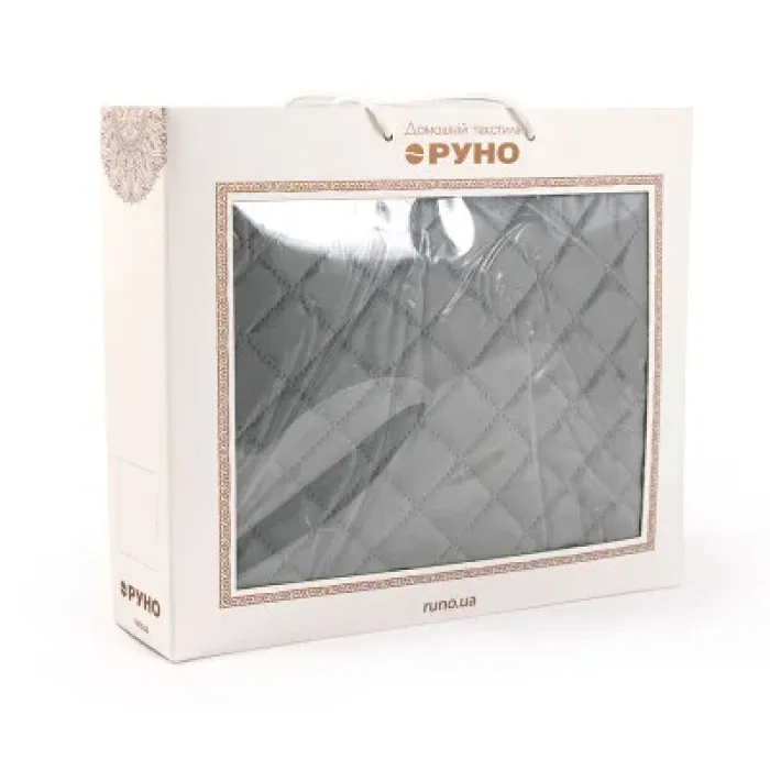 Покривало Руно двостороннє декоративне Velour Dark Grey ромб 150х220 см (360.55_Dark Grey ромб)