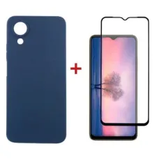 Чохол до мобільного телефона Dengos Kit for OPPO A17K case + glass (Blue) (DG-KM-02)