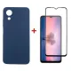 Чохол до мобільного телефона Dengos Kit for OPPO A17K case + glass (Blue) (DG-KM-02)