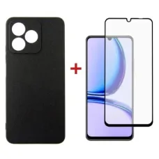 Чохол до мобільного телефона Dengos Kit for Realme C53 case + glass (Black) (DG-KM-47)