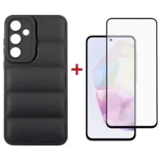 Чохол до мобільного телефона Dengos Kit for Samsung Galaxy A35 5G case + glass (Black) (DG-KM-56)