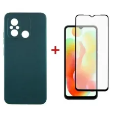 Чохол до мобільного телефона Dengos Kit for Xiaomi Redmi 12C case + glass (Green) (DG-KM-53)