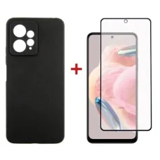 Чохол до мобільного телефона Dengos Kit for Xiaomi Redmi Note 12 4G case + glass (Black) (DG-KM-44)