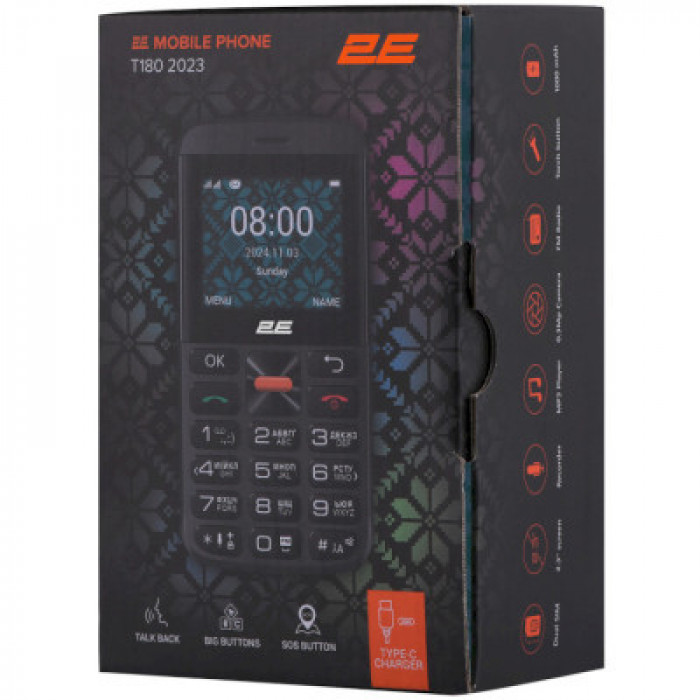 Мобільний телефон 2E T180 MAX Black (688130251051)