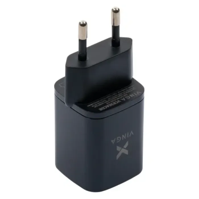 Зарядний пристрій Vinga USB-C PD30W + USB-A QC30W Display 33W Max (VCR30ACDB)