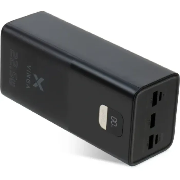Батарея універсальна Vinga 40000 mAh 22.5W Display Black (VPBB4022)