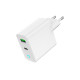 Зарядний пристрій Gembird 1xUSB-A + 1 Type-C (PD20Вт + QC3.0 18Вт) white (TA-UC-PDQC20L-W-01)