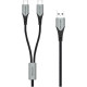 Дата кабель USB 2.0 AM to 2хUSB-C M 1.0m 2.4А 480Mbps Aluminum Vention (CQOHF)