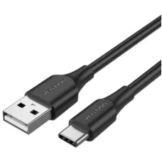 Дата кабель USB 2.0 AM to USB-C 1.5m 3A 18W PVC black Vention (CTHBG)