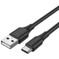 Дата кабель USB 2.0 AM to USB-C 3.0m 3.0A (18W) PVC black Vention (CTHBI)