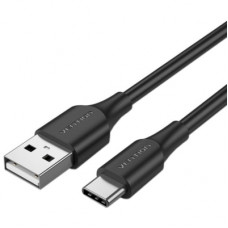 Дата кабель USB 2.0 AM to USB-C 3.0m 3.0A (18W) PVC black Vention (CTHBI)