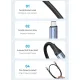 Дата кабель USB-C to USB-C 1.0m Thunderbolt 4 240W (50V/5A) 8K60Hz Gray Aluminum Alloy Vention (TAVHF)