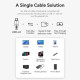 Дата кабель USB-C to USB-C 1.0m Thunderbolt 4 240W (50V/5A) 8K60Hz Gray Aluminum Alloy Vention (TAVHF)