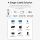 Дата кабель USB-C to USB-C 1.0m Thunderbolt 4 240W (50V/5A) 8K60Hz Gray Aluminum Alloy Vention (TAVHF)