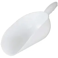 Совок для сипучих продуктів та льоду Mobil Plastic напівкруглий білий 19 см PP - 0,100 л (136/19-BIM)