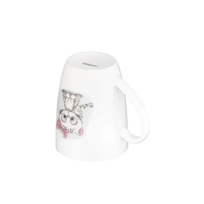 Чашка ARDESTO Cute, 320мл, порцеляна, нержавіюча сталь, білий (AR3040BS)