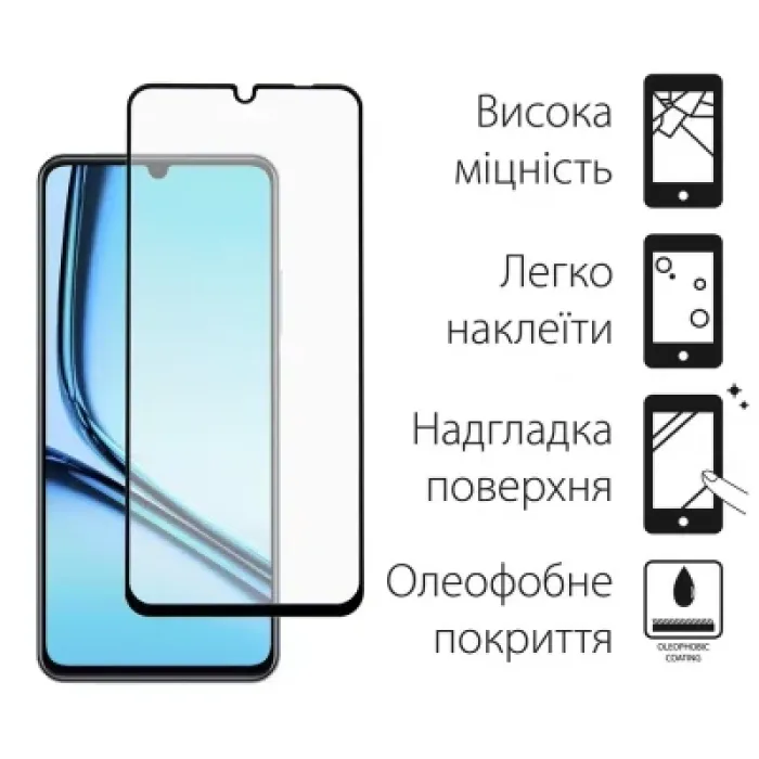 Скло захисне Dengos Ful Glue Realme Note 50 (black) (TGFG-371)