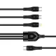 Дата кабель USB-C to Lightning + Micro 5P + USB-C 1.2m 3.0A (PD60W data) Black ColorWay (CW-CBPDU3060-BK)