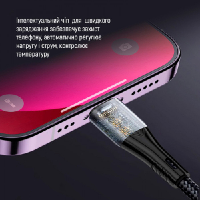 Дата кабель USB-C to Lightning + Micro 5P + USB-C 1.2m 3.0A (PD60W data) Black ColorWay (CW-CBPDU3060-BK)