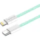 Дата кабель USB-C to Lightning 1.0m 27W green ColorWay (CW-CBPDCL061-G)