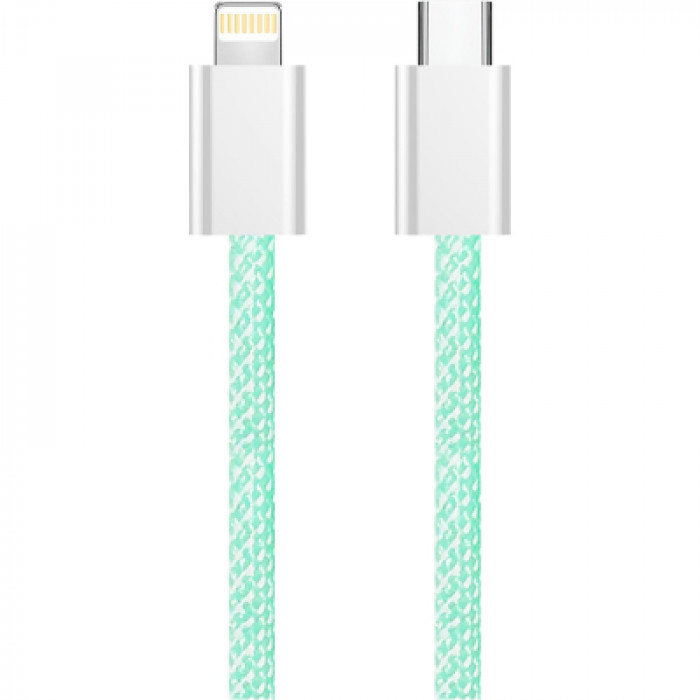 Дата кабель USB-C to Lightning 1.0m 27W green ColorWay (CW-CBPDCL061-G)