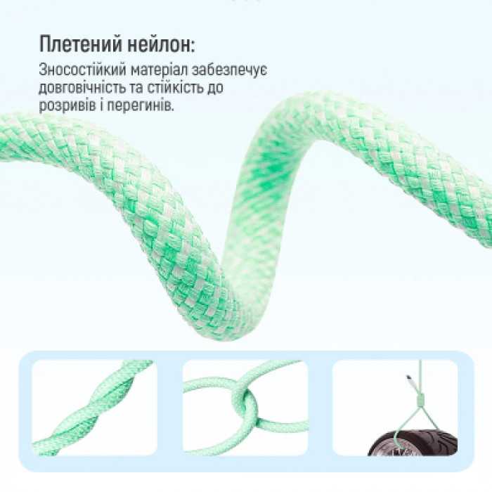 Дата кабель USB-C to Lightning 1.0m 27W green ColorWay (CW-CBPDCL061-G)