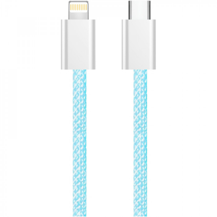 Дата кабель USB-C to Lightning 1.0m 27W blue ColorWay (CW-CBPDCL061-BL)