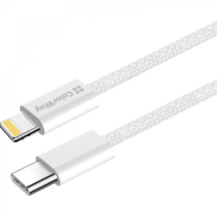 Дата кабель USB-C to Lightning 1.0m 27W grey ColorWay (CW-CBPDCL061-GR)