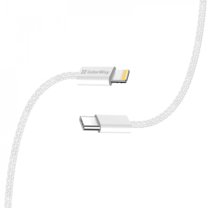 Дата кабель USB-C to Lightning 1.0m 27W grey ColorWay (CW-CBPDCL061-GR)