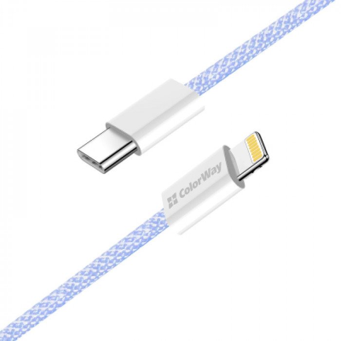 Дата кабель USB-C to Lightning 1.0m 27W purple ColorWay (CW-CBPDCL061-PU)