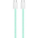 Дата кабель USB-C to USB-C 1.0m 60W 3.0А green ColorWay (CW-CBPDCC061-G)