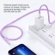 Дата USB-C кабель USB-C 1.0m 60W 3.0А purple ColorWay (CW-CBPDCC061-PU)