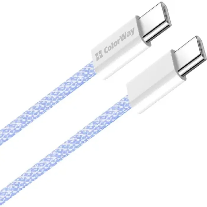 Дата USB-C кабель USB-C 1.0m 60W 3.0А purple ColorWay (CW-CBPDCC061-PU)