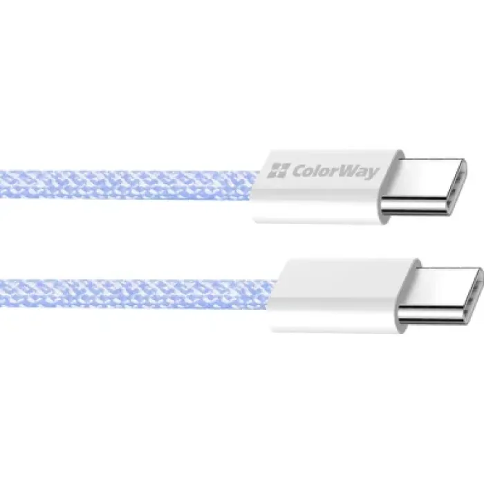 Дата USB-C кабель USB-C 1.0m 60W 3.0А purple ColorWay (CW-CBPDCC061-PU)