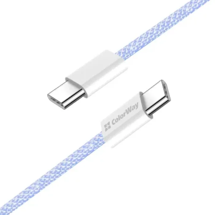 Дата USB-C кабель USB-C 1.0m 60W 3.0А purple ColorWay (CW-CBPDCC061-PU)
