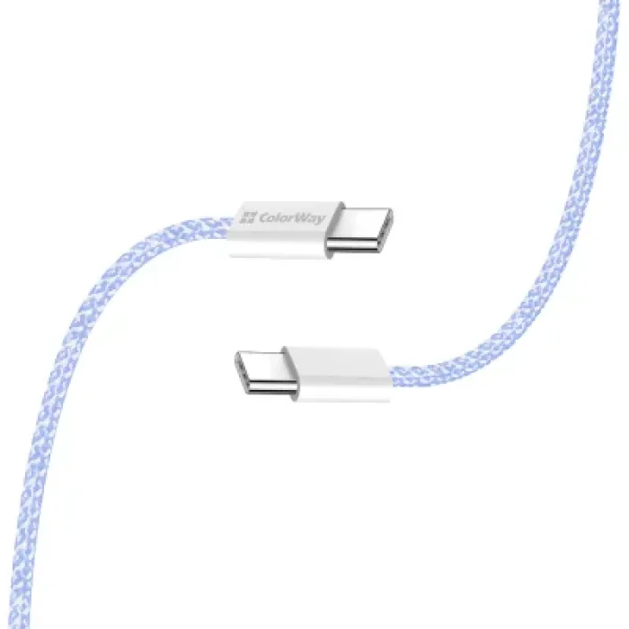 Дата USB-C кабель USB-C 1.0m 60W 3.0А purple ColorWay (CW-CBPDCC061-PU)