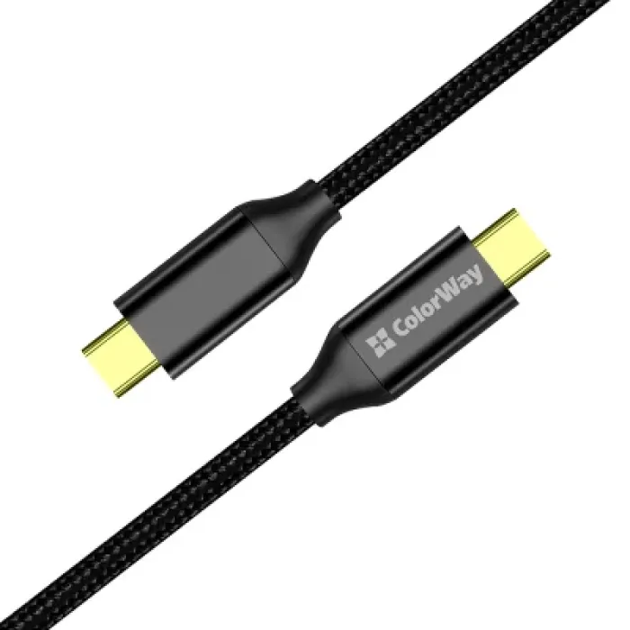 Дата USB-C кабель USB-C 1.0m USB3.2 (20Gbps 4K PD100W) Gen2 5А black ColorWay (CW-CBPDCC062-BK)