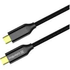 Дата USB-C кабель USB-C 1.0m USB3.2 (20Gbps 4K PD100W) Gen2 5А black ColorWay (CW-CBPDCC062-BK)