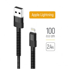 Дата кабель USB-A to Lightning 1.0m 2.4А black ColorWay (CW-CBUL063-BK)