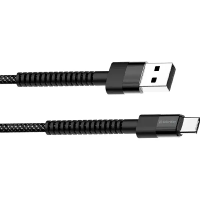 Дата кабель USB 2.0 до USB-C 1.0m 2.4А black ColorWay (CW-CBUC063-BK)